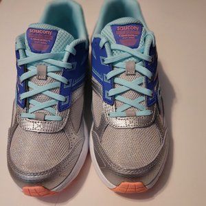 Saucony Cohesion 14 LT SIL/PR/TQ Big Girls size 4.5